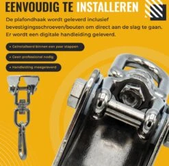 Itstrong® Plafondhaak Ophangsysteem Voor Binnen & Buiten – Ophanghaak Voor Bokszak – Schommel – Schommelstoel – Hangstoel - RVS -Buitentuin Winkel 1200x1178 3