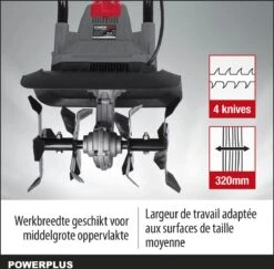 Powerplus POWEG7010 Tuinfrees - 1050W - Werkbreedte 320mm - Werkdiepte Max. 220mm - Incl. 4 Messen 12 Powerplus POWEG7010 Tuinfrees - 1050W - Werkbreedte 320mm - Werkdiepte Max. 220mm - Incl. 4 Messen -Buitentuin Winkel 1200x1179 18