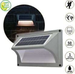 O'DADDY® Castor Tuinverlichting Op Zonneenergie - Wandlamp Buiten - Solar Tuinverlichting - 50 Lumen Warm Wit - Aluminium Grijs - Draadloos -Buitentuin Winkel 1200x1179 27