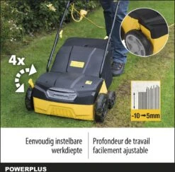 Powerplus POWXG7513 Elektrische Verticuteermachine - Mos Verwijderaar - 1400W - 320mm Maaibreedte - 45L Opvangbak - Incl. Gazonbeluchter/grasbeluchter -Buitentuin Winkel 1200x1180 5