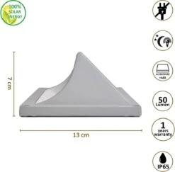 O'DADDY® Castor Tuinverlichting Op Zonneenergie - Wandlamp Buiten - Solar Tuinverlichting - 50 Lumen Warm Wit - Aluminium Grijs - Draadloos -Buitentuin Winkel 1200x1181 14