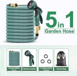 IBright Extra Sterke Uitrekbare Tuinslang - Flexibel - 15 Meter - Inclusief Opbergtas ,Sproeier ,Koppelstuk En Ophanghaak - Groen 11 IBright Extra Sterke Uitrekbare Tuinslang - Flexibel - 15 Meter - Inclusief Opbergtas ,Sproeier ,Koppelstuk En Ophanghaak - Groen -Buitentuin Winkel 1200x1183 6