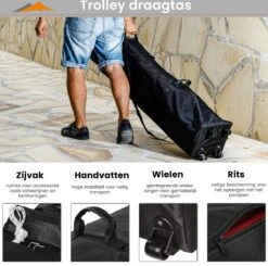 Easy Up Partytent - Partytent - Paviljoen - Partytent Opvouwbaar - Partytent 3x3 - Partytent Met Zijwanden - Inclusief Trolley - Waterdicht - UV 50+ Bescherming - Met Ramen - 16 Kg - Staal - Antraciet - 300 X 300 Cm -Buitentuin Winkel 1200x1188 1