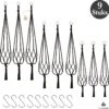 9 Stuks Zwart Macrame Plantenhangers - Boho Handgeweven Katoen Hangpot Voor Binnen/Buiten - Hangende Bloempot Met Kralen - Macramé Touw/Koord Hangplant Houder - Bohemian Wandhanger Decoratie - Plant Hanger - Verticale Tuin Bloempothouder Planthanger