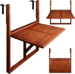 Merkloos Casaria Balkontafel - FSC®-Gecertificeerd Acaciahout – Hangend – Bruin -Buitentuin Winkel 1200x1191 5