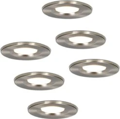 HOFTRONIC Venezia - Set Van 6 LED Inbouwspots RVS - IP65 Waterdicht - Dimbaar - 6 Watt 600 Lumen - Met Lichtbron - 2700K Warm Wit Licht - Zaagmaat 65mm - Inbouwdiepte 45mm - Geschikt Voor Badkamer, Woonkamer, Veranda En Carport - 3 Jaar Garantie -Buitentuin Winkel 1200x1196 16