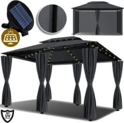 El Jardin - Partytent - 4x3 - Waterdicht Dak - Wanden - Solar - Antraciet Paviljoen -Buitentuin Winkel 1200x1197 11