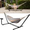 Vita5 Hangmat Met Standaard – 2 Persoons – Incl. Bekerhouder – 205kg Draaggewicht – Blauw/Wit/Bruin -Buitentuin Winkel 1200x1197 14