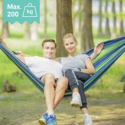 Dubbele Hangmat Blauw - 1 Of 2 Persoons - Lig Oppervlak 190x150cm - Lengte 260cm -Buitentuin Winkel 1200x1200 1003