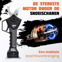Reichlër® Elektrische Snoeischaar - 40 Mm Snijdiameter - 2x Accu - Anti-cut Functie - Heggenschaar - Takkenschaar - Zwart -Buitentuin Winkel 1200x1200 1019