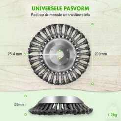 Merkloos SlimShop Onkruidborstel - Bosmaaier Grastrimmer - Onkruid - Onkruidkrabber - Voegenborstel - Onkruidverwijderaar - Max 10.000 Toerental P/m - 20CM -Buitentuin Winkel 1200x1200 1042