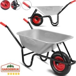 Gardebruk Kruiwagen 100L - Luchtband - 250kg Draagkracht Zilver -Buitentuin Winkel 1200x1200 1052
