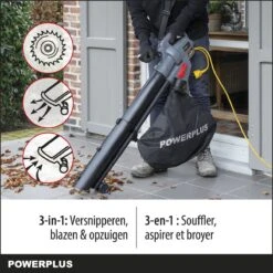 Powerplus POWEG9013 Elektrische Bladblazer - Bladzuiger En -versnipperaar - 3300W - Blazen - Zuigen - Versnipperen - Incl. 40L Opvangzak -Buitentuin Winkel 1200x1200 1102