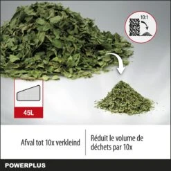 Powerplus POWEG9013 Elektrische Bladblazer - Bladzuiger En -versnipperaar - 3300W - Blazen - Zuigen - Versnipperen - Incl. 40L Opvangzak -Buitentuin Winkel 1200x1200 1103