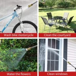 Merkloos Elektrische Accu-Hogedrukreiniger - 1.2mpa - Multifunctioneel Mondstuk - Draagbaar Oplaadbaar Snoerloos - Reinigingsspuitpistool - Met Rijke Accessoires - Voor Auto, Tuin, Terras, Raam - Zwart -Buitentuin Winkel 1200x1200 1161