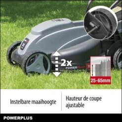Powerplus POWEG63703 Elektrische Grasmaaier - Grasmachine Voor Kleine Tuin - 1000 W - 32cm Maaibreedte - 30L Opvangbak - Verstelbare Maaihoogte -Buitentuin Winkel 1200x1200 1333