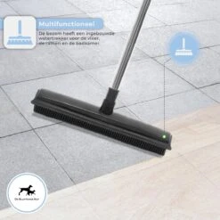 De Blaffende Kat 2 In 1 Rubberen Bezem – Bezem Binnen & Buiten – Vloerwisser Met Steel - Vloertrekker – Veger - Extra Lang 160cm -Buitentuin Winkel 1200x1200 1423