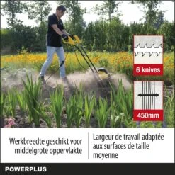 Powerplus POWXG72010 Tuinfrees - 1500W - Werkbreedte 450mm - Werkdiepte Max. 220mm - Incl. 6 Messen En Wielen -Buitentuin Winkel 1200x1200 1427