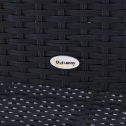 Outsunny Polyrotan Tuinbank 2-zits Parkbank Bank Staal Zwart 867-022 -Buitentuin Winkel 1200x1200 150