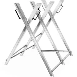 Merkloos Monzana Zaagbok - Metaal Opvouwbaar 83x81x88cm - Zilver -Buitentuin Winkel 1200x1200 1501