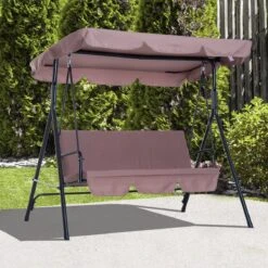 Outsunny Hollywoodschommel 3-zits Tuinschommel Schommelbank Met Dak 3 Kleuren 84A-054 -Buitentuin Winkel 1200x1200 153