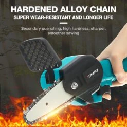Merkloos Mini Accu Kettingzaag - 4 Inch Elektrische Boomzaag - Handkettingzaag - Met 2 Accu En 1 Oplader - Voor Tuinboom Ranch Bomen Snijden Hout- Blauw -Buitentuin Winkel 1200x1200 1601