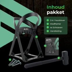 Lighted Lifestyle™| Houtklover Voor Aanmaakhout Incl. Kloofhamer - Houtsplijter - Houtkliever - Snel Haardhout - Gietijzer - Incl. Schroeven -Buitentuin Winkel 1200x1200 1690