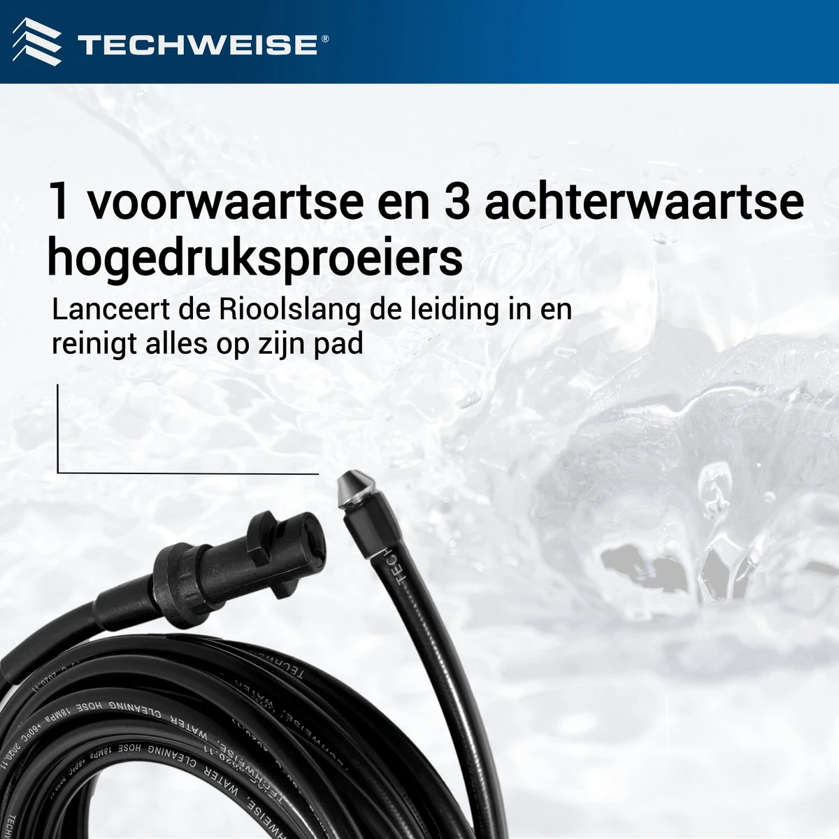 Techweise - Rioolslang Voor Kärcher K2 T/m K7 - 15M - Met Voorwaartse Hogedruksproeiers 11 Techweise - Rioolslang Voor Kärcher K2 T/m K7 - 15M - Met Voorwaartse Hogedruksproeiers - Afbeelding 9