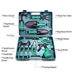 Merkloos 10-Delige Tuingereedschap Set Inclusief Opbergkoffer - Tuinierset - Tuinsetje - Gereedschap Voor Tuin - Tuinschaar - Tuinschepje - Bloemenschaar - Voegenkrabber - Plantenspuit - Grasschaar - Bloemenschep - Tuinhark -Buitentuin Winkel 1200x1200 1787