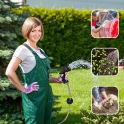 Buxibo - Wandslangenbox 20 Meter + 2 Meter - Tuinslang Met Haspel - 9 Sproei Standen - Slangenhouder 180° Draaibaar - Tuinslanghaspel Zwart+ Gratis Sproeier - Zwart -Buitentuin Winkel 1200x1200 1809