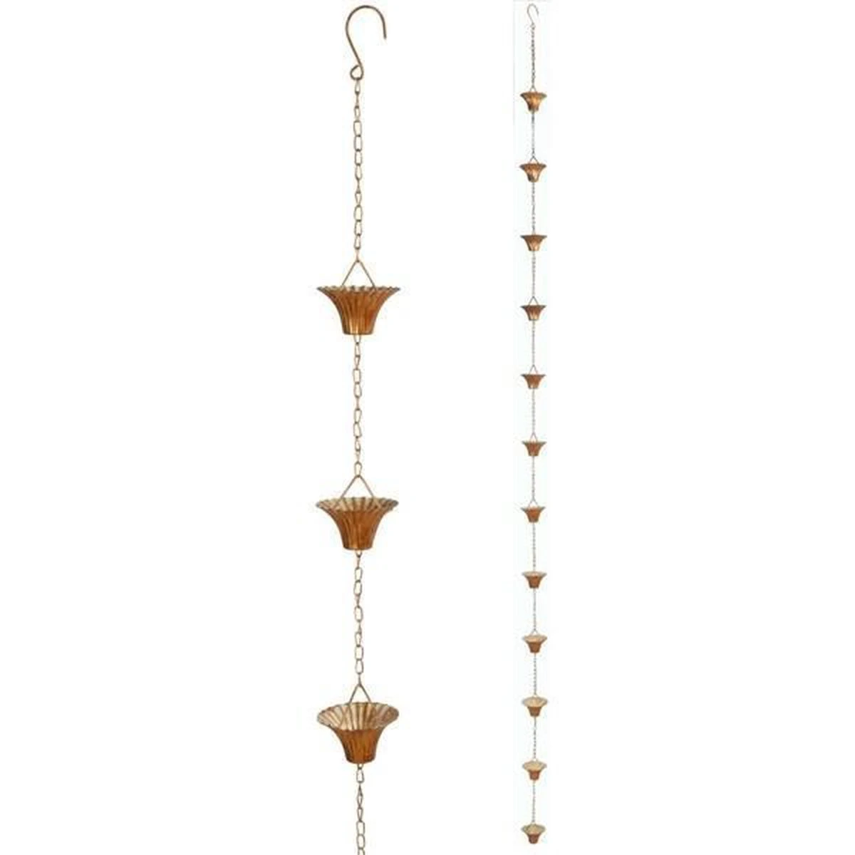 Esschert Design Regenketting 254 Cm Staal Koper 6 Esschert Design Regenketting 254 Cm Staal Koper - Afbeelding 4