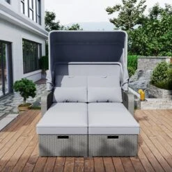 Polyrattan Patio Rieten Meubels Set Voor 2 Personen-Outdoor Rattan Sofa Set Met Intrekbare Luifel-lounge Bank-PE Rotan Loveseat Voor Achtertuin Veranda Tuin Zwembad Balkon-grijs -Buitentuin Winkel 1200x1200 189