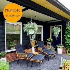 BUITEN Living Dex Wicker Loungestoel Tuin Incl. Wicker Voetenbank | Wicker + Aluminium | Bamboe Antraciet -Buitentuin Winkel 1200x1200 2