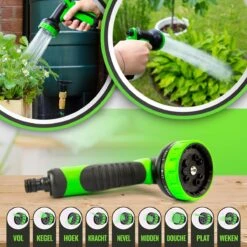 MD-Goods ® Super Sterk Uitrekbare Tuinslang Tot 30 Meter + GRATIS Tas En Koppelstuk - Tuinsproeier - Tuin Besproeien - Waterslang - Sproeikop - Groen - Flexibel Elastisch -Buitentuin Winkel 1200x1200 2126