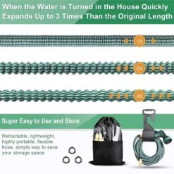 IBright Extra Sterke Uitrekbare Tuinslang - Flexibel - 15 Meter - Inclusief Opbergtas ,Sproeier ,Koppelstuk En Ophanghaak - Groen 9 IBright Extra Sterke Uitrekbare Tuinslang - Flexibel - 15 Meter - Inclusief Opbergtas ,Sproeier ,Koppelstuk En Ophanghaak - Groen -Buitentuin Winkel 1200x1200 2129