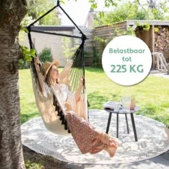 Vita5 XXL Hangstoel | Binnen&Buiten Hangnest | Incl. 2 Kussens En Boekenvak | Volwassenen&Kinderen | Hangmatstoel Tot 225kg | Beige -Buitentuin Winkel 1200x1200 216