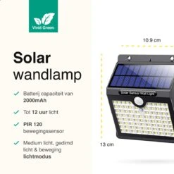Vivid Green Solar Buitenlamp Met Bewegingssensor - Buitenverlichting Zonne Energie - Tuinverlichting - Wandlamp Buiten - Met Sensor - Led -Buitentuin Winkel 1200x1200 2302