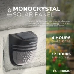 4x HOFTRONIC Tropo - Solar Wandlamp Buiten - IP65 Waterdicht - Wintersolar Technologie Monokristal Zonnepaneel - 3000K Warm Wit (sfeervol) - Solar Tuinverlichting Op Zonne Energie -Buitentuin Winkel 1200x1200 2344