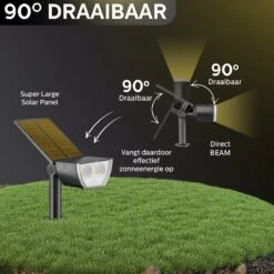Happy Goods - Solar Prikspot - Buitenlampen - Tuinsteker - Buiten - Solar - Tuinverlichting - Lampen - Buiten Verlichting - Tuinlantaarn - Padverlichting - Zonne-energie - Warm White - Prikspot - Zomer - Duurzaam -Buitentuin Winkel 1200x1200 2351