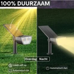 Happy Goods - Solar Prikspot - Buitenlampen - Tuinsteker - Buiten - Solar - Tuinverlichting - Lampen - Buiten Verlichting - Tuinlantaarn - Padverlichting - Zonne-energie - Warm White - Prikspot - Zomer - Duurzaam -Buitentuin Winkel 1200x1200 2352