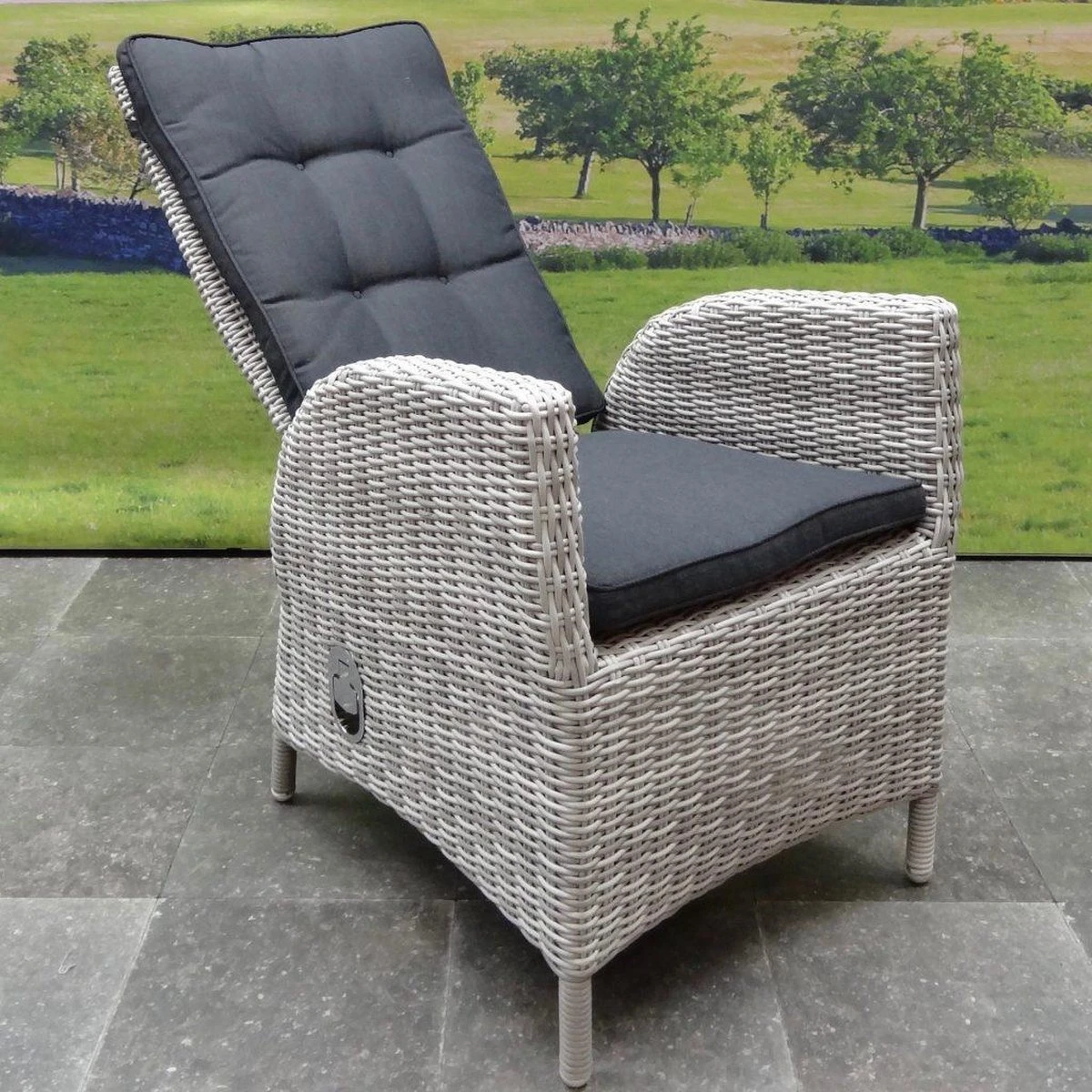 Menorca Dining Tuinstoel Verstelbaar Wit Grijs 4 Menorca Dining Tuinstoel Verstelbaar Wit Grijs - Afbeelding 2