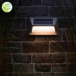 O'DADDY® Castor Tuinverlichting Op Zonneenergie - Wandlamp Buiten - Solar Tuinverlichting - 50 Lumen Warm Wit - Aluminium Grijs - Draadloos -Buitentuin Winkel 1200x1200 2424