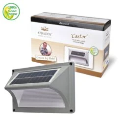 O'DADDY® Castor Tuinverlichting Op Zonneenergie - Wandlamp Buiten - Solar Tuinverlichting - 50 Lumen Warm Wit - Aluminium Grijs - Draadloos -Buitentuin Winkel 1200x1200 2425