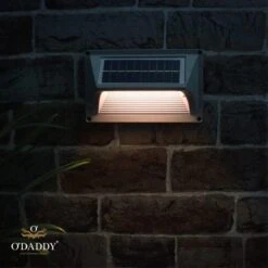 O'DADDY® Castor Tuinverlichting Op Zonneenergie - Wandlamp Buiten - Solar Tuinverlichting - 50 Lumen Warm Wit - Aluminium Grijs - Draadloos -Buitentuin Winkel 1200x1200 2429