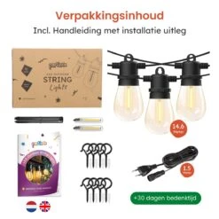 Partizzle 15m LED Lichtsnoer Voor Buiten - Tuinverlichting - Lampjes Slinger - Lichtslinger - 2700K / Waterdicht 21 Partizzle 15m LED Lichtsnoer Voor Buiten - Tuinverlichting - Lampjes Slinger - Lichtslinger - 2700K / Waterdicht -Buitentuin Winkel 1200x1200 2451