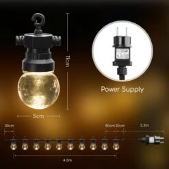 Aigostar 10VRW Lichtsnoer - Lichtslinger - 10 Transparante LED Lampjes - 4000K - 8M -Buitentuin Winkel 1200x1200 2455