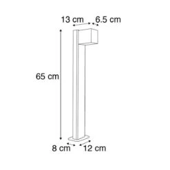 QAZQA Baleno - Moderne Staande Buitenlamp | Staande Lamp Voor Buiten - 1 Lichts - H 650 Mm - Donkergrijs - Buitenverlichting -Buitentuin Winkel 1200x1200 2573