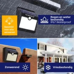 Merkloos Solar Buitenlamp Met Bewegingssensor - Wit Licht - Tuinverlichting Op Zonne-energie - IP65 Waterdicht - 2 Stuks - 97 LEDs - 2700K - Zwart -Buitentuin Winkel 1200x1200 2620