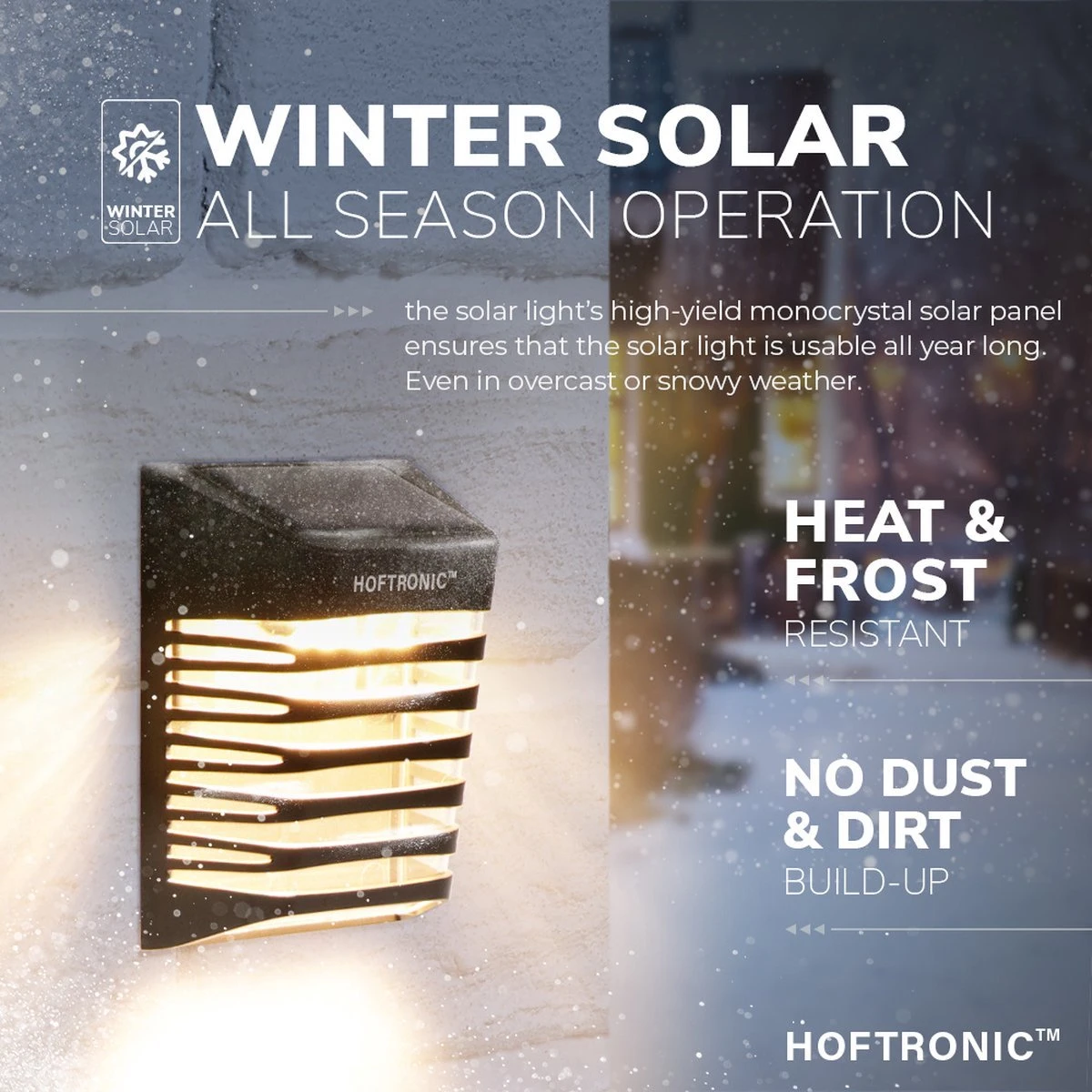 4x HOFTRONIC Dono - Solar Wandlamp Buiten - IP65 Waterdicht - Wintersolar Technologie Monokristal Zonnepaneel - 3000K Warm Wit (sfeervol) - Solar Tuinverlichting Zonne Energie 4 4x HOFTRONIC Dono - Solar Wandlamp Buiten - IP65 Waterdicht - Wintersolar Technologie Monokristal Zonnepaneel - 3000K Warm Wit (sfeervol) - Solar Tuinverlichting Zonne Energie - Afbeelding 2