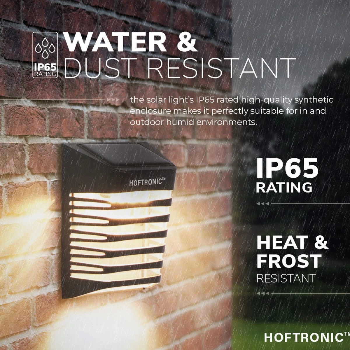 4x HOFTRONIC Dono - Solar Wandlamp Buiten - IP65 Waterdicht - Wintersolar Technologie Monokristal Zonnepaneel - 3000K Warm Wit (sfeervol) - Solar Tuinverlichting Zonne Energie 13 4x HOFTRONIC Dono - Solar Wandlamp Buiten - IP65 Waterdicht - Wintersolar Technologie Monokristal Zonnepaneel - 3000K Warm Wit (sfeervol) - Solar Tuinverlichting Zonne Energie - Afbeelding 11